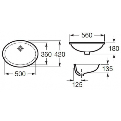 Раковина встраиваемая ROCA Berna 56х42 327871001. Фото