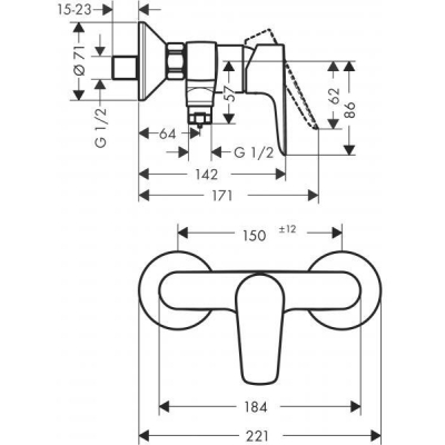 Смеситель для душа Hansgrohe Talis E 71760670. Фото