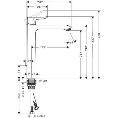 Смеситель для раковины Hansgrohe Metris 260 31082000. Фото