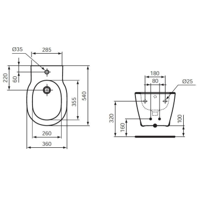 Биде подвесное IDEAL STANDARD Connect E772201. Фото