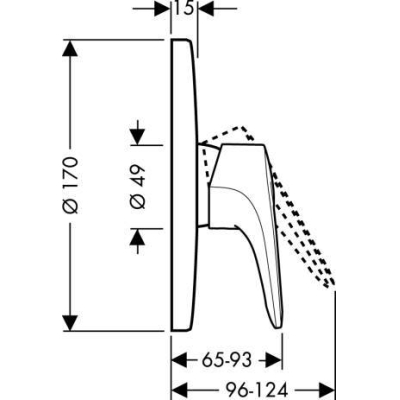 Смеситель для душа HANSGROHE Metropol E 14675000. Фото