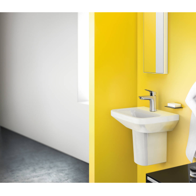 Смеситель для раковины Hansgrohe Logis 100, однорычажный, CoolStart, со сливным гарнитуром 71102000, хром. Фото