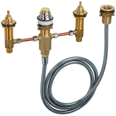 Базовый набор для установки смесителя на 4 отверстия на край ванны Hansgrohe 13244180. Фото