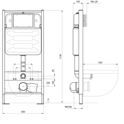 Комплект 4 в 1 Унитаз с инсталляцией и крепежом Set Aquatek Grohe Bau Ceramic INS-0000012+KDI-0000002+39427000+39493000. Фото