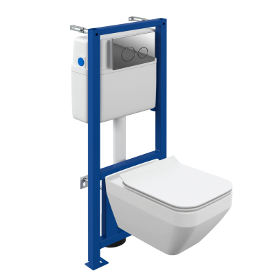 CERSANIT Комплект CREA SQUARE CO DPL EO SLIM + LINK PRO + TWINS ХРОМ ГЛЯНЦЕВЫЙ A64443. Фото