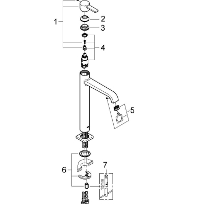 GROHE 23403000 Allure Смеситель однорычажный для раковины, свободностоящий. Фото