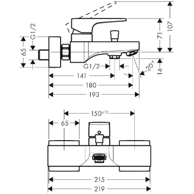 Смеситель для ванны Hansgrohe Metropol 32540990 золото. Фото