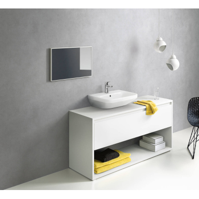 Смеситель для раковины Hansgrohe Logis 100, однорычажный, CoolStart, со сливным гарнитуром 71102000, хром. Фото