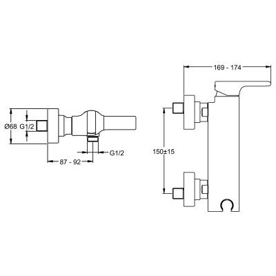 Смеситель для душа JACOB DELAFON Singulier E10869-CP. Фото