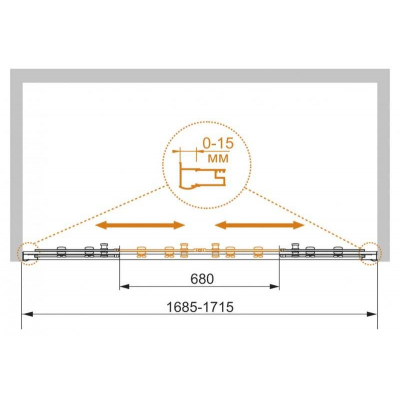 Душевая дверь CEZARES Pratico PRATICO-BF-2-170-P-Cr. Фото