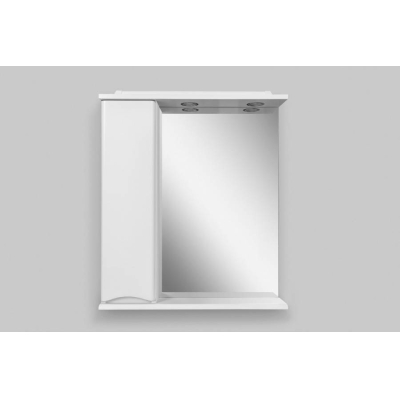 Зеркальный шкаф с подсветкой 65 см, левый, белый глянец AM.PM Like M80MPL0651WG. Фото