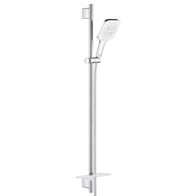 GROHE 26586LS0 Rainshower SmartActive 130 Душевой гарнитур III, душевая штанга 900 мм, шланг 1750 мм, полочка, белая луна. Фото