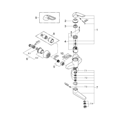 Смеситель для раковины GROHE Euroeco Special 32767000. Фото