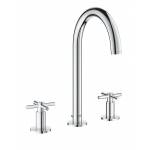 GROHE 20008003 Atrio New Смеситель двухвентильный для раковины на 3 отверстия, монтаж на бортик, крестобразная ручка, размер M GROHE 20008003 Atrio New Смеситель двухвентильный для раковины на 3 отверстия, монтаж на бортик, крестобразная ручка, размер M. Фото