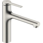 Смеситель для кухни Hansgrohe Zesis M33 74801800 с вытяжным душем, цвет сталь Смеситель для кухни Hansgrohe Zesis M33 74801800 с вытяжным душем, цвет сталь. Фото