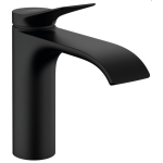 Vivenis Смеситель для раковины, однорычажный, 110 со сливным гарнитуром, 75020670, матовый черный. Фото