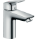 Смеситель для раковины Hansgrohe Logis 100, однорычажный, CoolStart, со сливным гарнитуром 71102000, хром. Фото